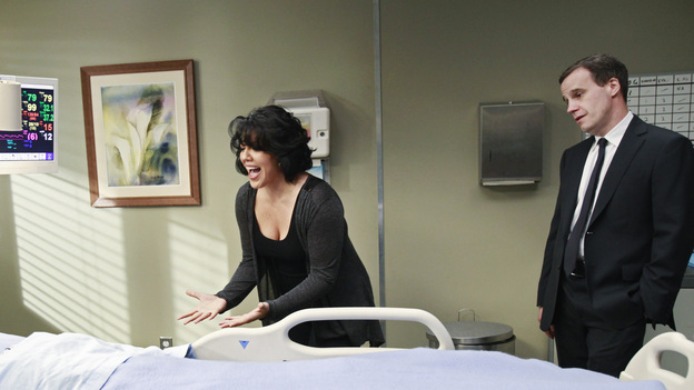 GREY'S ANATOMY - "Song Beneath the Song" - In a series first, the music that has been at the heart of the show and been beloved by fans comes to life for Grey's Anatomy: The Music Event. A cataclysmic event rattles the doctors of Seattle Grace to the core, as Callie, on the verge of an enormous life-changing moment with Arizona, envisions her hospital and friends as it has never-been-seen before. "Chasing Cars" (Snow Patrol), "How to Save a Life" (The Fray) and "The Story" (Brandi Carlile) are among the songs performed by the cast in one of the most special hours of "Greys Anatomy" yet, THURSDAY, MARCH 31 (9:00-10:01 p.m., ET) on the ABC Television Network. (ABC/RON TOM)SARA RAMIREZ, TONY PHELAN