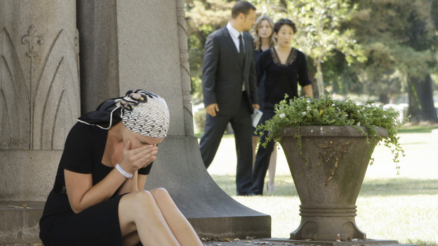GREY'S ANATOMY - "Good Mourning" - "Grey's Anatomy" returns for its sixth season with a two-hour event on THURSDAY, SEPTEMBER 24 (9:00-11:00 p.m., ET) on the ABC Television Network. In the first hour, entitled "Good Mourning" (9:00-10:00 p.m.), the hospital staff is left to deal with the aftermath of George's passing. Hitting the staff hard, they all find unique ways to get through the various stages of grief. George's mom returns, faced with the difficult task of deciding what to do with his organs. In the second episode, entitled "Goodbye" (10:00-11:00 p.m.), time has passed... Everyone is struggling after losing one of their own and are turning to any distraction they can find. Meredith and Derek seem to be consummating their marriage anywhere and everywhere, while Cristina and Owen have been instructed to abstain from sex by Dr. Wyatt. (ABC/MICHAEL DESMOND)KATHERINE HEIGL, JUSTIN CHAMBERS, ELLEN POMPEO, SANDRA OH