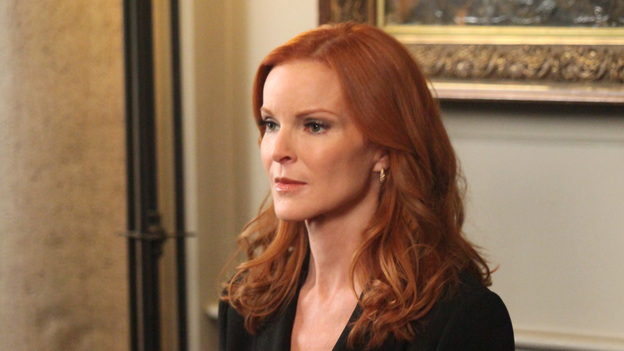 DESPERATE HOUSEWIVES - "The People Will Hear" - In the penultimate episode leading into the two-hour finale of this landmark series, as her trial nears, Bree begins to fall for her attorney, Trip (Scott Bakula); Susan becomes concerned when Julie doubts Porter's commitment to be a hands-on father to their unborn baby; as Tom gets closer to being transferred to India for his job - thanks to Lynette - she begins to have second thoughts and tries to convince his boss to rescind the move; and the ladies are shocked about Gaby's nonchalant attitude as Bree continues to stand trial and take the fall for Carlos in the murder of Alejandro, on "Desperate Housewives," SUNDAY, MAY 6 (9:01-10:01 p.m., ET) on the ABC Television Network. (ABC/DANNY FELD)MARCIA CROSS