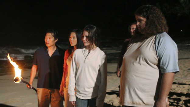LOST - "Fire + Water" - When Charlie's vividly surreal dreams lead him to believe Claire's baby, Aaron, is in danger, Locke suspects Charlie may be using again. Meanwhile, Sawyer encourages Hurley to act on his attraction to Libby, on "Lost," WEDNESDAY, JANUARY 25 (9:00-10:00 p.m., ET), on the ABC Television Network. (ABC/MARIO PEREZ)DANIEL DAE KIM, YUNKIN KIM, EVANGELINE LILLY, JORGE GARCIA