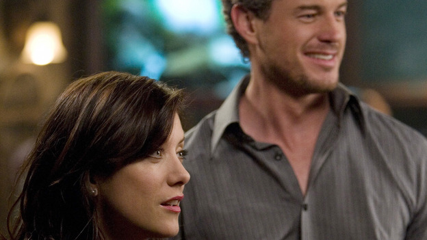 GREY'S ANATOMY - "Piece of My Heart" - Addison returns to Seattle Grace to perform an operation and is taken aback by all of the changes in her old co-workers' lives. Meanwhile Meredith and Derek's clinical trial has its first patient, and Rebecca/Ava returns with shocking news for Alex, on "Grey's Anatomy," THURSDAY, MAY 1 (9:00-10:01 p.m., ET) on the ABC Television Network.  (ABC/RANDY HOLMES)KATE WALSH, ERIC DANE