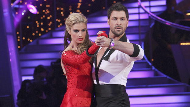 DANCING WITH THE STARS - "Episode 1004" - In week four of "Dancing with the Stars," the remaining couples returned to the stage to dance either the Rumba or Tango, MONDAY, APRIL 12 (8:00-10:02 p.m., ET), on the ABC Television Network. (ABC/ADAM LARKEY) ERIN ANDREWS, MAKSIM CHMERKOVSKIY