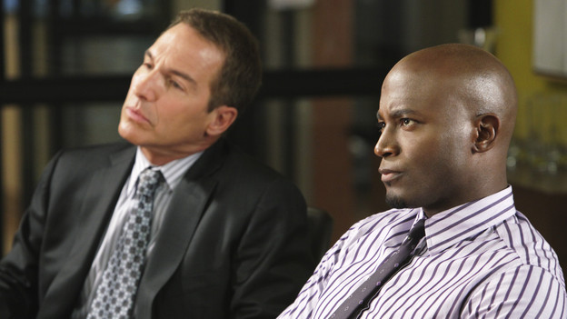 PRIVATE PRACTICE - "Short Cuts" - Violet and Cooper make amendments to their friendship in order to please their significant others; Pete and Cooper get in an argument involving marijuana use by a patient (guest starring Justine Bateman as Sydney); Addison is conflicted about going public with her new romance, and Sheldon's decision to deny approval for a patient's sex change backfires, on "Private Practice," THURSDAY, SEPTEMBER 30 (10:01-11:00 p.m., ET) on the ABC Television Network. (ABC/ADAM TAYLOR)BRIAN BENBEN, TAYE DIGGS