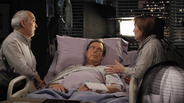 GREY'S ANATOMY - "I Was Made for Lovin' You" - Cristina and Owen continue to figure out their relationship amidst the pending lawsuit; and Bailey argues with Ben over plans for their upcoming nuptials. Meanwhile, Callie recruits Jackson to help find a solution to Derek's hand, but he is preoccupied by a shocking situation with April, on "Grey's Anatomy," THURSDAY, NOVEMBER 29 (9:00-10:02 p.m., ET) on the ABC Television Network. (ABC/RICHARD CARTWRIGHT)MIGUEL SANDOVAL, IVAR BROGGER, LAURA INNES (DIRECTOR)