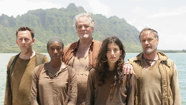 LOST -- "Live Together, Die Alone" - The Others Ben, Bea, Tom, Alex and Pickett. After discovering something odd just offshore, Jack and Sayid come up with a plan to confront "The Others" and hopefully get Walt back. Meanwhile, Eko and Locke come to blows as Locke makes a potentially cataclysmic decision regarding the "button" and the hatch, on the season finale of "Lost," WEDNESDAY, MAY 24 (9:00-11:00 p.m., ET), on the ABC Television Network. (ABC/MARIO PEREZ) MICHAEL EMERSON, APRIL GRACE, M.C. GAINEY, TANIA RAYMONDE, MICHAEL VENDRELL