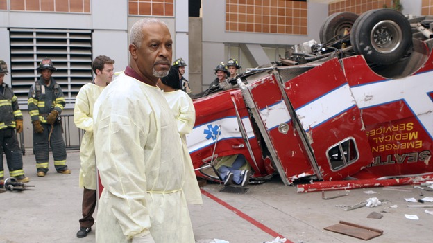 GREY'S ANATOMY - "Crash Into Me -- Part One" - An ambulance crash endangers the lives of the paramedics involved, as Meredith and the Chief work on-site to save them, Bailey treats a patient who refuses her help, and Ava returns for Alex and meets his other girlfriend in the process, on "Grey's Anatomy," THURSDAY, NOVEMBER 22 (9:00-10:02 p.m., ET) on the ABC Television Network. (ABC/MICHAEL DESMOND)JAMES PICKENS, JR.