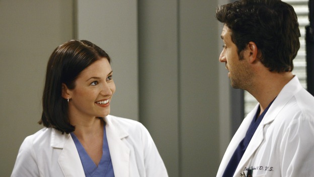 GREY'S ANATOMY - "A Change is Gonna Come" - Having just returned from her honeymoon with Meredith, Cristina searches for Burke, but he's nowhere to be found. Meredith, Cristina, Izzie and Alex spend their first day as residents with their own groups of interns - among the interns are George, repeating his intern year after failing his exams, and Lexie Grey, Meredith's half-sister whom she has never met. Now that Derek's relationship with Meredith has reached an emotional impasse, he looks to his fellow doctors for friendship; Bailey wrestles with her place within the hospital now that her former interns report to new Chief Resident Callie; and Richard resumes his position as Chief of Surgery, on the season premiere of "Grey's Anatomy," THURSDAY, SEPTEMBER 27 (9:00-10:01 p.m., ET) on the ABC Television Network. (ABC/SCOTT GARFIELD)CHYLER LEIGH, PATRICK DEMPSEY