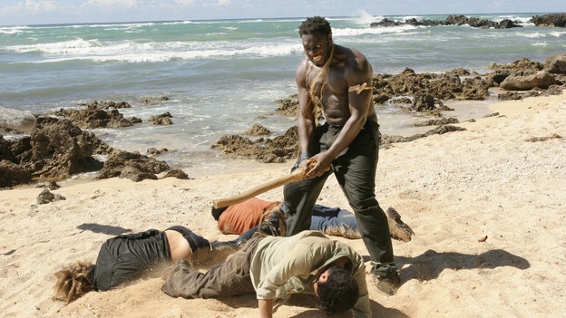 LOST - "Orientation" - Jack, Locke and Kate learn more secrets about the hatch. Meanwhile, after being beaten and taken captive, Sawyer, Michael and Jin wonder if their captors are fellow survivors or the dreaded "Others." Katey Sagal guest stars, on "Lost," WEDNESDAY, OCTOBER 5 (9:00-10:00 p.m., ET), on the ABC Television Network. (ABC/MARIO PEREZ)JOSH HOLLOWAY, DANIEL DAE KIM, HAROLD PERRINEAU, ADEWALE AKINNUOYE-AGBAJE