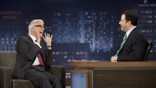 JIMMY KIMMEL LIVE - "Jimmy Kimmel Live" airs every weeknight, (12:05 - 1:05 a.m., ET), following "Nightline," featuring a diverse lineup of guests that include celebrities, athletes, musical acts, comedians and human interest subjects, along with comedy bits and a house band. The guests for FRIDAY, NOVEMBER 6 included actor Ted Danson ("Bored to Death"), newlyweds Khloe Kardashian and Lamar Odom ("Keeping Up with the Kardashians: The Wedding") and musical guest Chickenfoot. (ABC/RANDY HOLMES)TED DANSON, JIMMY KIMMEL
