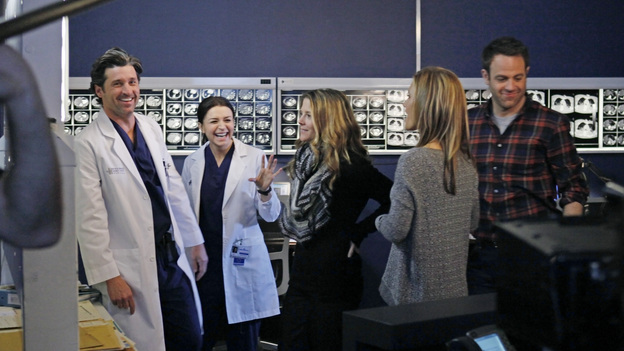 PRIVATE PRACTICE - "You Break My Heart" - Cooper and Charlotte take Erica to Seattle Grace to meet with Derek, Lexie and Amelia regarding a very risky surgery; Scott tells Violet that he would like to take their relationship to the next level; and Addison finds herself caught in the middle of Sam and Jake's fight about a patient.  Meanwhile, Sheldon warns Sam to be cautious as he deals with the return of his sister, Corinne, on Private Practice, THURSDAY, FEBRUARY 16 (10:02-11:00 p.m., ET) on the ABC Television Network.  (ABC/KELSEY MCNEAL)PATRICK DEMPSEY, CATERINA SCORSONE, A.J. LANGER, KADEE STRICKLAND, PAUL ADELSTEIN