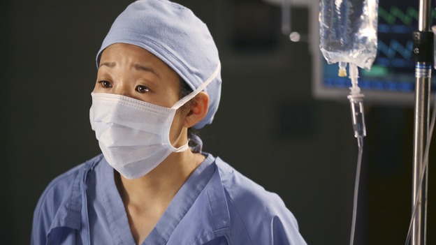 GREY'S ANATOMY - In the first hour of part two of the season finale of ABC's "Grey's Anatomy" -- "Deterioration of the Fight or Flight Response" -- Izzie and George attend to Denny as the pressure increases to find him a new heart, Cristina suddenly finds herself in charge of an ER, and Derek grapples with the realization that the life of a friend is in his hands. In the second hour, "Losing My Religion," Richard goes into interrogation mode about a patient's condition, Callie confronts George about his feelings for her, and Meredith and Derek meet about Doc. Part two of the season finale of "Grey's Anatomy" airs MONDAY, MAY 15 (9:00-11:00 p.m., ET) on the ABC Television Network. (ABC/SCOTT GARFIELD)SANDRA OH