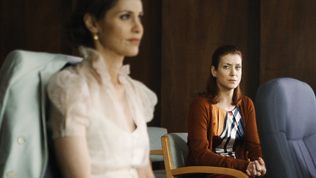 PRIVATE PRACTICE - "War" - After Violet files for joint custody of Lucas, an embittered Pete voraciously fights back by hiring a tough attorney for the trial, forcing their fellow friends and co-workers to choose sides and have their personal lives dragged onto the stand and into the public eye, on "Private Practice," THURSDAY, APRIL 29 (10:01-11:00 p.m., ET) on the ABC Television Network. (ABC/MICHAEL DESMOND) AMY BRENNEMAN, KATE WALSH