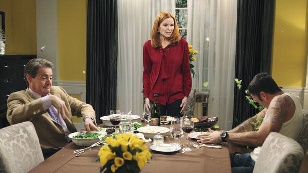 DESPERATE HOUSEWIVES - "Assassins" - Susan's life hangs in the balance after being trampled by the rioting mob on Wisteria Lane; the fate of Paul Young is revealed following the aftermath of the riot, but who shot him?; Keith moves in with Bree but is shocked when Orson pays a surprise visit; Gaby finds it difficult to purge all traces of Grace from her life in order to repair her relationship with Juanita; and Renee wrestles with telling Lynette the truth about her past with Tom, on "Desperate Housewives," SUNDAY, JANUARY 2 (9:00-10:01 p.m., ET) on the ABC Television Network. (ABC/DANNY FELD)KYLE MACLACHLAN, MARCIA CROSS, BRIAN AUSTIN GREEN