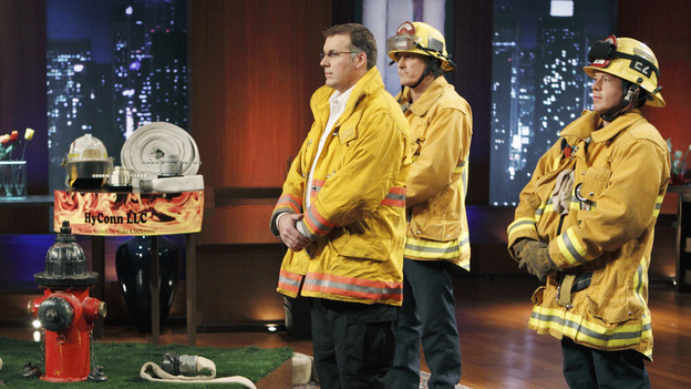 SHARK TANK -"Episode 204" -- Tempers flare when guest Shark Mark Cuban urges the entrepreneurs to stop negotiating with the other Sharks if they even want a chance to make a business deal with him. In this episode, a fireman from Arkansas brings an invention to the Shark Tank that could make millions and save lives; after creating an eco-friendly way to listen to music on the go, a duo from Chicago hope the Sharks will want to invest; a feisty, combative entrepreneur from Montclair, New Jersey seeks to cash in on the lucrative wedding business; and a man from Oklahoma hopes the Sharks will smell the money when he pitches his unique male-oriented brand of candles, on "Shark Tank," FRIDAY, MAY 6 (8:00-9:00 p.m., ET) on the ABC Television Network. (ABC/CRAIG SJODIN)JEFF STROOPE (HYCONN LLC.)