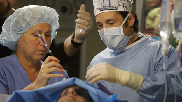 GREY'S ANATOMY - "Piece of My Heart" - Addison returns to Seattle Grace to perform an operation and is taken aback by all of the changes in her old co-workers' lives. Meanwhile Meredith and Derek's clinical trial has its first patient, and Rebecca/Ava returns with shocking news for Alex, on "Grey's Anatomy," THURSDAY, MAY 1 (9:00-10:01 p.m., ET) on the ABC Television Network.  (ABC/SCOTT GARFIELD)JASON O'MARA, PATRICK DEMPSEY