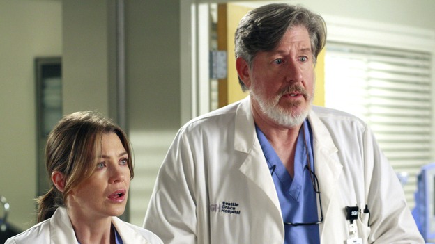 GREY'S ANATOMY - "The Heart of the Matter" - The Chief's wife, Adele, rushes their niece to Seattle Grace, the hospital where she once had her prom, Izzie reveals her feelings for George to a mutual friend, and the reaction is not what she expects, Derek teaches Cristina how to be a better teaching resident, and the world's oldest living intern, Norman, misdiagnoses one of Meredith's patients, on "Grey's Anatomy," THURSDAY, OCTOBER 18 (9:00-10:02 p.m., ET) on the ABC Television Network. (ABC/RON TOM)ELLEN POMPEO, EDWARD HERMANN
