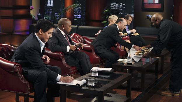 SHARK TANK -"Episode 205" - ABC will air a special sneak preview episode of Season Two of its hit reality series, "Shark Tank," SUNDAY, MARCH 20 (9:00-10:00 p.m., ET). In the preview, "Episode 205," the Sharks are stunned to discover the shark-like exploits of a sweet-faced sister duo with a children's dance company; a chef from Tennessee hopes to whet the Sharks' appetites with his delectable seafood products; and a winemaker from Oregon believes he has a game-changing new product that will revolutionize the wine industry. Also, an entrepreneur with a line of men's accessories has his hopes set on partnering with Daymond John - but his big mouth infuriates this Shark and could jeopardize the entire deal. (ABC/CRAIG SJODIN)MARK CUBAN, DAYMOND JOHN, BARBARA CORCORAN (OBSCURED), KEVIN O'LEARY, ROBERT HERJAVEC, SHAWN DAVIS (CBS FOODS)