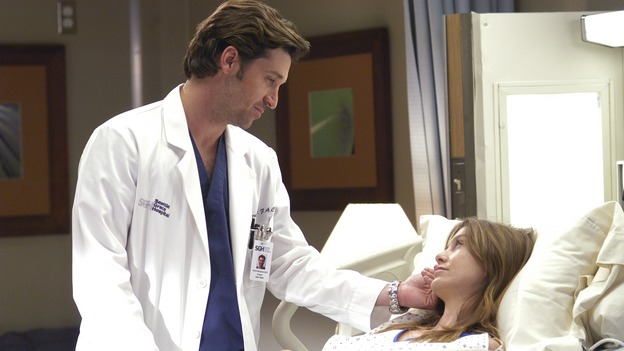 GREY'S ANATOMY - "What I Am" - Addison doubts her abilities as a doctor, Cristina pushes Burke's rehabilitation, one of the interns suffers their own medical emergency, and Izzie receives the surprise of her life, on "Grey's Anatomy," THURSDAY, OCTOBER 12 (9:00-10:01 p.m., ET) on the ABC Television Network. (ABC/GALE ADLER)PATRICK DEMPSEY, ELLEN POMPEO