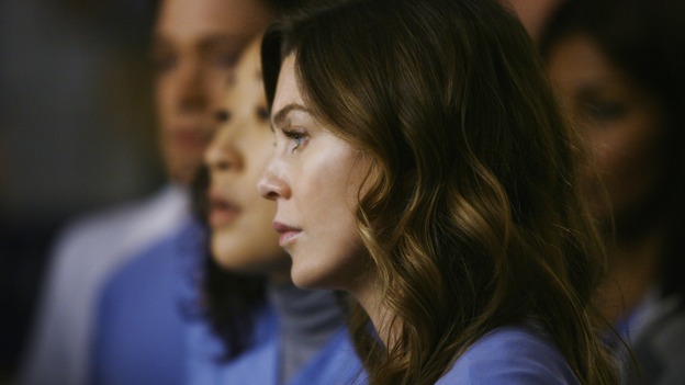 GREY'S ANATOMY - "Elevator Love Letter" - Meredith and Cristina wait to hear about Izzie's surgery, on "Grey's Anatomy," THURSDAY, MARCH 26 (9:00-10:02 p.m., ET) on the ABC Television Network. (ABC/SCOTT GARFIELD) SANDRA OH, ELLEN POMPEO