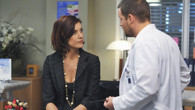 PRIVATE PRACTICE - "Ex-Life" - As Archer recoups from surgery, Derek has Addison work with his pregnant neuro patient; after Sam suffers a sudden asthma attack, Bailey and Naomi work together to find the root cause of Sam's sudden attack; and at Oceanside Wellness, Cooper, Violet and Pete work together to treat a mother suffering from postpartum depression, on "Private Practice," THURSDAY, FEBRUARY 12 (10:02-11:00 p.m., ET) on the ABC Television Network. (ABC/ERIC MCCANDLESS)KATE WALSH, JUSTIN CHAMBERS