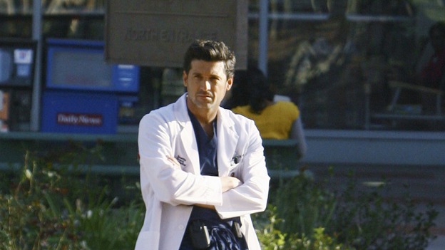 GREY'S ANATOMY - "Not Good at Saying Sorry (One More Chance)" - Dr. Derek Shepherd, on "Grey's Anatomy," THURSDAY, APRIL 30 (9:00-10:02 p.m., ET) on the ABC Television Network. (ABC/SCOTT GARFIELD) PATRICK DEMPSEY