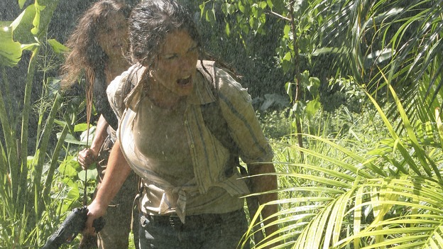 LOST - "Maternity Leave" - A desperate Claire, along with Kate and Rousseau, attempts a return to the scene of her kidnapping where she believes she might find the cure for Baby Aaron's mysterious illness. Meanwhile, Jack and Locke must keep their prisoner a secret from the rest of the survivors, on "Lost," WEDNESDAY, MARCH 1 (9:00-10:00 p.m., ET), on the ABC Television Network. (ABC/MARIO PEREZ)MIRA FURLAN, EVANGELINE LILLY