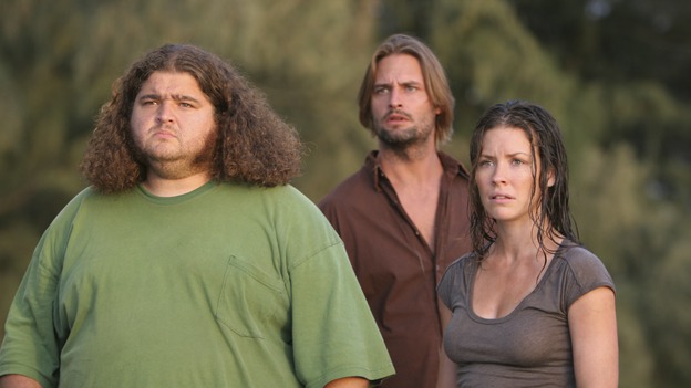 LOST -- "Three Minutes" - A determined Michael convinces Jack and several castaways to help him rescue Walt from "The Others." Meanwhile, Charlie struggles with Eko's decision to discontinue building the church, on "Lost," WEDNESDAY, MAY 17 (9:00-10:01 p.m., ET), on the ABC Television Network. (ABC/MARIO PEREZ)JORGE GARCIA, JOSH HOLLOWAY, EVANGELINE LILY