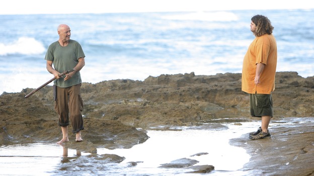 LOST - "Flashes Before Your Eyes" - A suspicious and determined Hurley enlists Charlie to help him wrangle the truth out of Desmond, who has been acting strangely ever since the implosion of the hatch, on "Lost," WEDNESDAY, FEBRUARY 14 (10:00-11:00 p.m., ET), on the ABC Television Network.  (ABC/MARIO PEREZ)TERRY O'QUINN, JORGE GARCIA