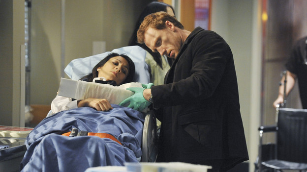 GREY'S ANATOMY - "Valentine's Day Massacre" -- It's Valentine's Day, and the doctors must treat dozens of injured people after the roof collapses at a popular romantic restaurant; Derek tries to manage his busy schedule as Chief of Surgery; Meredith wrestles with her new duties as the Chief's wife; and Mark and Callie team up to convince Sloan to do the right thing for her baby, on "Grey's Anatomy," THURSDAY, FEBRUARY 11 (9:00-10:01 p.m., ET) on the ABC Television Network. (ABC/ERIC MCCANDLESS)KEVIN MCKIDD