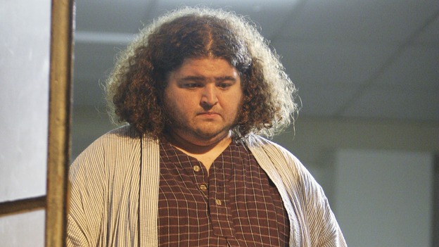 LOST - "Dave" - Libby lends Hurley support when he begins to think the island is having a strange effect on him, and Locke's sense of purpose is shaken when the prisoner provides new information about the hatch, on "Lost," WEDNESDAY, APRIL 5 (9:00-10:01 p.m., ET), on the ABC Television Network. (ABC/MARIO PEREZ) JORGE GARCIA, EVAN HANDLER
