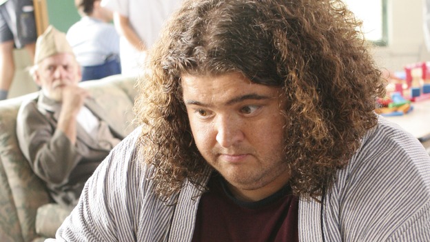 LOST - "Dave" - Libby lends Hurley support when he begins to think the island is having a strange effect on him, and Locke's sense of purpose is shaken when the prisoner provides new information about the hatch, on "Lost," WEDNESDAY, APRIL 5 (9:00-10:01 p.m., ET), on the ABC Television Network. (ABC/MARIO PEREZ) JORGE GARCIA