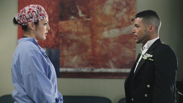 GREY'S ANATOMY - "Start Me Up" - Arizona seeks Mark's advice as she tries to reconcile with Callie, who has big news of her own; Teddy must make a key decision for Henry during his surgery; and on the same day the residents receive a new crop of interns, the Chief announces he is looking for a new Chief Resident, on "Grey's Anatomy," THURSDAY, JANUARY 13 (9:00-10:01 p.m., ET) on the ABC Television Network. (ABC/DANNY FELD)SARA RAMIREZ, WILSON CRUZ