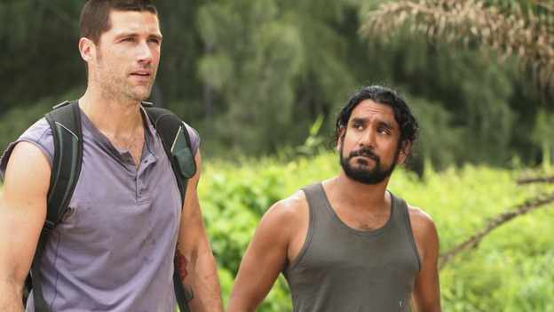 LOST -- "Three Minutes" - A determined Michael convinces Jack and several castaways to help him rescue Walt from "The Others." Meanwhile, Charlie struggles with Eko's decision to discontinue building the church, on "Lost," WEDNESDAY, MAY 17 (9:00-10:01 p.m., ET), on the ABC Television Network. (ABC/MARIO PEREZ)MATTHEW FOX, NAVEEEN ANDREWS