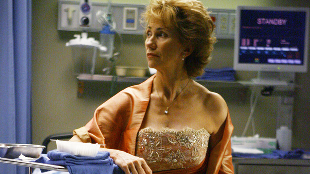 GREY'S ANATOMY - "Dream a Little Dream of Me" - On the two-hour season premiere of "Grey's Anatomy," Meredith and Derek learn that "happily ever after" isn't easy, a military doctor who brings in a trauma patient catches Cristina's eye, and the Chief and his staff reel at the news that Seattle Grace is no longer nationally ranked as a top-tier teaching hospital, on "Grey's Anatomy," THURSDAY, SEPTEMBER 25 (9:00-11:00 p.m., ET) on the ABC Television Network. (ABC/SCOTT GARFIELD)KATHY BAKER