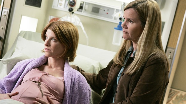 GREY'S ANATOMY - "Name of the Game" - George begins to overstay his welcome at Burke's apartment; Meredith learns a secret about her father; Bailey worries her colleagues will not treat her the same now that she's a mother; and Alex gets a lesson in bedside manners, on "Grey's Anatomy," SUNDAY, APRIL 2 (10:00-11:00 p.m., ET) on the ABC Television Network. (ABC/PETER "HOPPER" STONE)MANDY SIEGFRIED, MARE WINNINGHAM