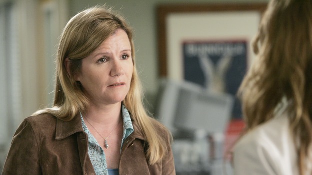 GREY'S ANATOMY - "Name of the Game" - George begins to overstay his welcome at Burke's apartment; Meredith learns a secret about her father; Bailey worries her colleagues will not treat her the same now that she's a mother; and Alex gets a lesson in bedside manners, on "Grey's Anatomy," SUNDAY, APRIL 2 (10:00-11:00 p.m., ET) on the ABC Television Network. (ABC/PETER "HOPPER" STONE)MARE WINNINGHAM, ELLEN POMPEO