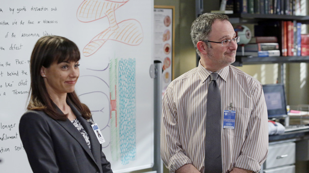 GREY'S ANATOMY - "Bad Blood" - As Derek and April work around the clock to find a solution for the hospital, Cristina struggles to respect the wishes of a family whose son is dying. Meanwhile, Arizona empathizes with a teenager who faces problems similar to her own, on "Grey's Anatomy," THURSDAY, JANUARY 31 (9:00-10:02 p.m., ET) on the ABC Television Network. (ABC/KELSEY MCNEAL)CONSTANCE ZIMMER, ANDY MILDER
