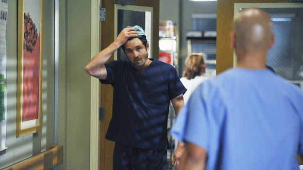 GREY'S ANATOMY - "These Arms of Mine" - A documentary film crew visits the hospital six months after the shooting to document the road to recovery for doctors and patients. The camera lenses follow Derek, Owen, Mark & Callie as they ambitiously perform a rare arm transplant surgery, Meredith helps Cristina put on a brave face for the cameras, and Bailey's patient, Mary, returns for her surgery -- which marks the first time they've all seen of each other since that fateful day -- on "Grey's Anatomy," THURSDAY, OCTOBER 28 (9:00-10:01 p.m., ET) on the ABC Television Network. (ABC/ERIC MCCANDLESS)PATRICK DEMPSEY
