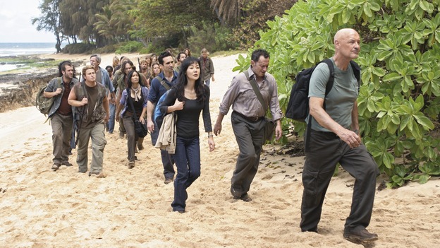 LOST - "Follow the Leader" - Jack and Kate find themselves at odds over the direction to take to save their fellow island survivors, Locke further solidifies his stance as leader of "The Others," and Sawyer and Juliet come under scrutiny from the Dharma Initiative, on "Lost," WEDNESDAY, MAY 6 (9:00-10:02 p.m., ET) on the ABC Television Network.  (ABC/MARIO PEREZ)NESTOR CARBONELL, YUNJIN KIM, MICHAEL EMERSON, TERRY O'QUINN