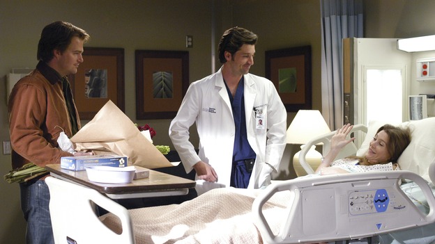 GREY'S ANATOMY - "What I Am" - Addison doubts her abilities as a doctor, Cristina pushes Burke's rehabilitation, one of the interns suffers their own medical emergency, and Izzie receives the surprise of her life, on "Grey's Anatomy," THURSDAY, OCTOBER 12 (9:00-10:01 p.m., ET) on the ABC Television Network. (ABC/GALE ADLER)CHRIS O'DONNELL, PATRICK DEMPSEY, ELLEN POMPEO
