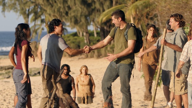 LOST - "One of Us" - Jack's joyous reunion with his fellow survivors is cut short when they realize that accompanying him is one of "The Others," and Claire is stricken by a mysterious, life-threatening illness, on "Lost," WEDNESDAY, APRIL 11 (10:00-11:00 p.m., ET), on the ABC Television Network. (ABC/MARIO PEREZ)YUNJIN KIM, DANIEL DAE KIM, NAVEEN ANDREWS, ELIZABETH MITCHELL, MATTHEW FOX, EVANGELINE LILLY