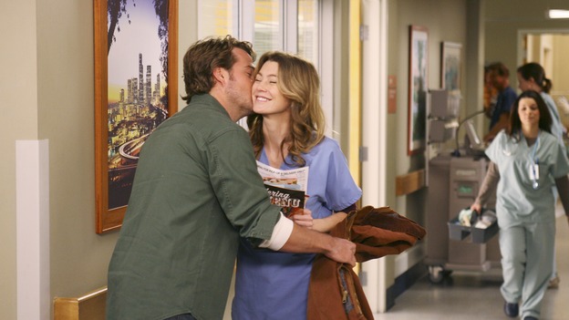 GREY'S ANATOMY - In the first hour of part two of the season finale of ABC's "Grey's Anatomy" -- "Deterioration of the Fight or Flight Response" -- Izzie and George attend to Denny as the pressure increases to find him a new heart, Cristina suddenly finds herself in charge of an ER, and Derek grapples with the realization that the life of a friend is in his hands. In the second hour, "Losing My Religion," Richard goes into interrogation mode about a patient's condition, Callie confronts George about his feelings for her, and Meredith and Derek meet about Doc. Part two of the season finale of "Grey's Anatomy" airs MONDAY, MAY 15 (9:00-11:00 p.m., ET) on the ABC Television Network. (ABC/SCOTT GARFIELD)CHRIS O'DONNELL, ELLEN POMPEO