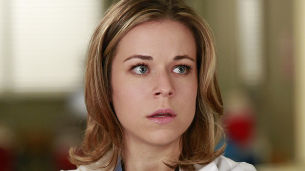 GREY'S ANATOMY - "Love Turns You Upside Down" - The new batch of interns find themselves involved in all the drama at Seattle Grace: Meredith asks Heather to go above and beyond to help fix Derek's hand; Cristina starts a healthy competition between Stephanie and Leah, which inadvertently leads to a medical emergency for Cristina's patient; Alex sees Jo in a new light as they work to save a baby's life, and April teaches Shane a valuable lesson during "lumps and bumps" duty, on "Grey's Anatomy," THURSDAY, DECEMBER 6 (9:00-10:02 p.m., ET) on the ABC Television Network. (ABC/RON TOM)TINA MAJORINO