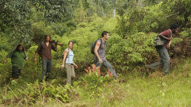 LOST -- "Live Together, Die Alone" - After discovering something odd just offshore, Jack and Sayid come up with a plan to confront "The Others" and hopefully get Walt back. Meanwhile, Eko and Locke come to blows as Locke makes a potentially cataclysmic decision regarding the "button" and the hatch, on the season finale of "Lost," WEDNESDAY, MAY 24 (9:00-11:00 p.m., ET), on the ABC Television Network. (ABC/MARIO PEREZ)JOSH HOLLOWAY, EVANGELINE LILY, MATTHEW FOX, HAROLD PERRINEAU