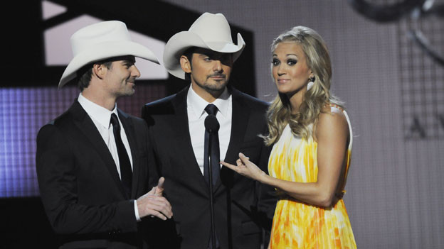 THE 44TH ANNUAL CMA AWARDS - THEATRE - "The 44th Annual CMA Awards" were broadcast live from the Bridgestone Arena in Nashville, WEDNESDAY, NOVEMBER 10 (8:00-11:00 p.m., ET) on the ABC Television Network. (ABC/KATHERINE BOMBOY)JEFF GORDON, BRAD PAISLEY, CARRIE UNDERWOOD