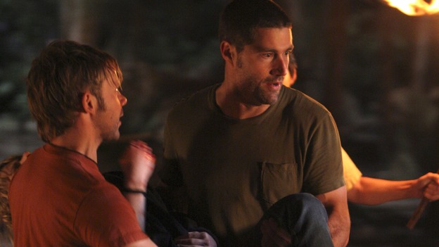 LOST - "One of Us" - Jack's joyous reunion with his fellow survivors is cut short when they realize that accompanying him is one of "The Others," and Claire is stricken by a mysterious, life-threatening illness, on "Lost," WEDNESDAY, APRIL 11 (10:00-11:00 p.m., ET), on the ABC Television Network. (ABC/MARIO PEREZ)DOMINIC MONAGHAN, EMILIE DE RAVIN, MATTHEW FOX