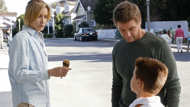 DESPERATE HOUSEWIVES - "I Remember That" - Lynette and Tom with their son Preston, on "Desperate Housewives," SUNDAY, FEBRUARY 11 (9:00-10:01 p.m., ET) on the ABC Television Network. (ABC/RON TOM) FELICITY HUFFMAN, DOUG SAVANT, BRENT KINSMAN