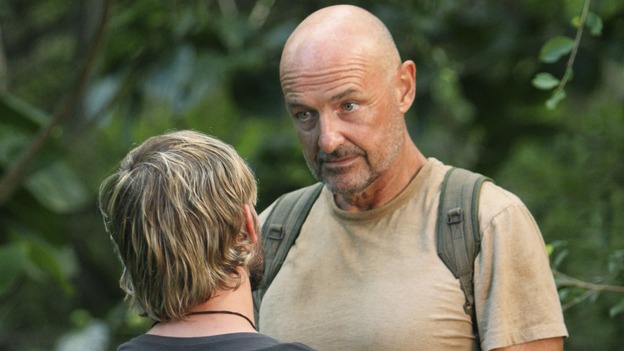 LOST - "Fire + Water" - When Charlie's vividly surreal dreams lead him to believe Claire's baby, Aaron, is in danger, Locke suspects Charlie may be using again. Meanwhile, Sawyer encourages Hurley to act on his attraction to Libby, on "Lost," WEDNESDAY, JANUARY 25 (9:00-10:00 p.m., ET), on the ABC Television Network. (ABC/MARIO PEREZ)DOMINIC MONAGHAN, TERRY O'QUINN