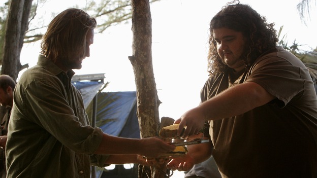 LOST - "Left Behind" - After discovering that one of her own has betrayed her to "The Others," Kate is left to fend for herself in the jungle with Juliet. Meanwhile, Hurley warns Sawyer to change his selfish ways and make amends with his fellow survivors or he may face a vote of banishment, on "Lost," WEDNESDAY, APRIL 4 (10:00-11:00 p.m., ET), on the ABC Television Network. (ABC/MARIO PEREZ)JOSH HOLLOWAY, JORGE GARCIA