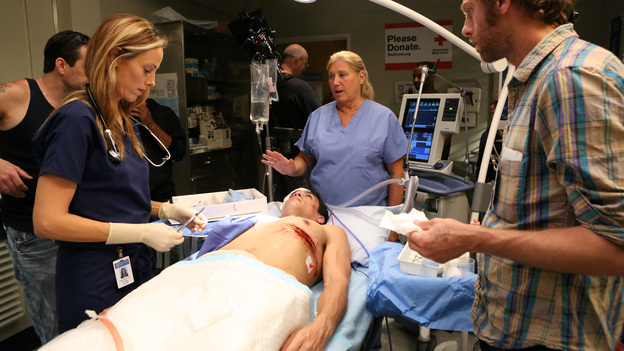 GREY'S ANATOMY - "Flight" - Faced with a life threatening situation, the doctors must fight to stay alive while trying to save the lives of their peers; Bailey and Ben make a decision regarding their relationship; and Teddy is presented with a tempting offer. Meanwhile, Richard plans a special dinner for the residents, on the Season Finale of "Grey's Anatomy," THURSDAY, MAY 17 (9:00-10:01 p.m., ET) on the ABC Television Network. (ABC/DANNY FELD)KIM RAVER, LINDA KLEIN (PRODUCER)